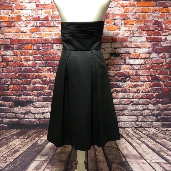 WHBM - GORGEOUS BLACK STRAPLESS MIDI DRESS SIZE 6 EUC - Picture 3 of 14